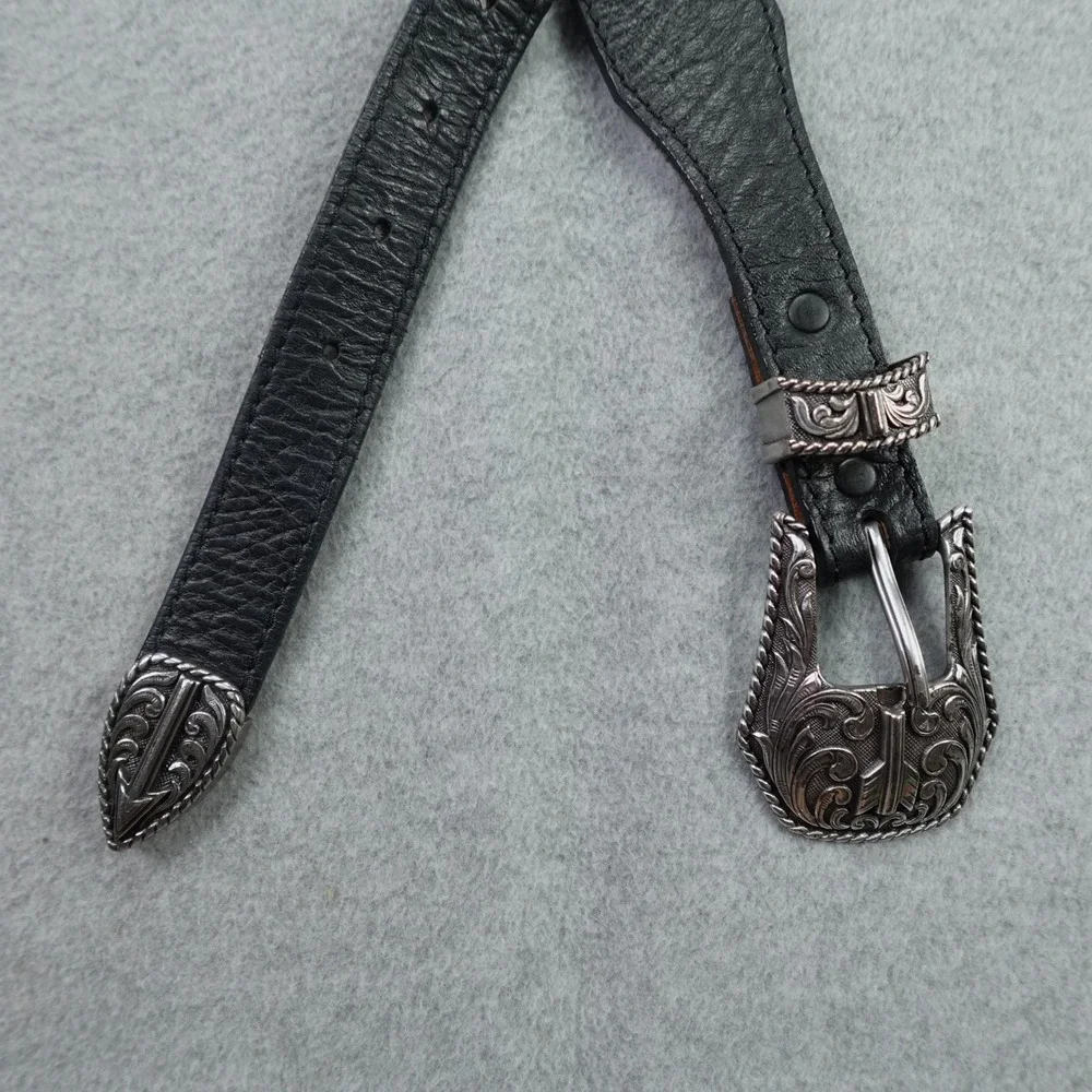 Justin Belt Mens 36 Black Western Leather Ranger C13743 Bison Cowboy USA Made